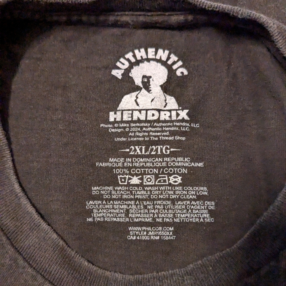 Jimi Hendrix Graphic T-Shirt - Black Men's 2X EUC - Picture 4 of 4